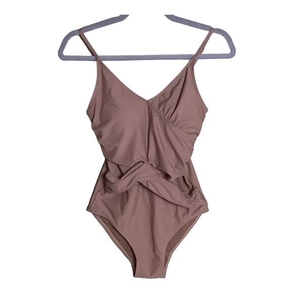 Nicole Miller Women Nude  One Piece Swimsuit Sz Sm NWOT (Flaws) Tummy Control - Picture 1 of 7
